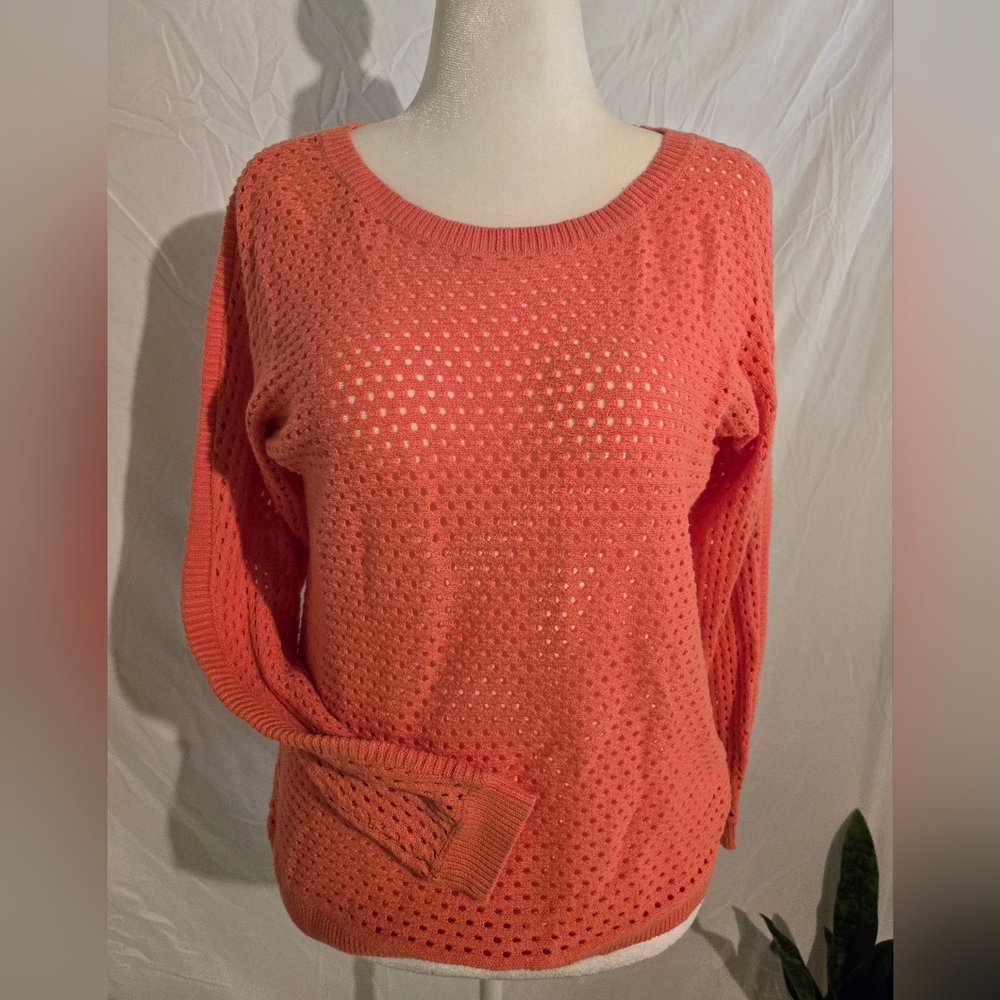 Sonoma Women's Open-Knit Coral Sweater
